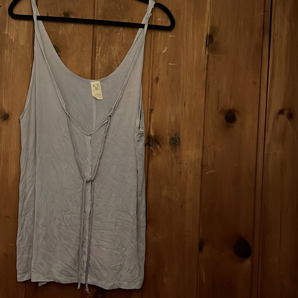 Free people twist shoulder tie heathered trim lose tank